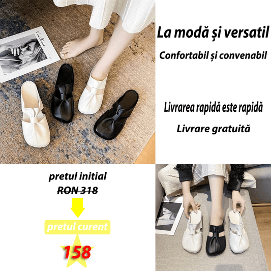 【35-42】Papuci plat pentru femei, casual și confortabili, cu design la modă