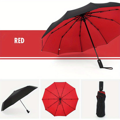 【🛒Reducere de 50% în perioada limitată】☔ Umbrelă automată cu două straturi, întărită, rezistentă la vânt, utilizabilă atât pe vreme ploioasă, cât și însorită-3867785