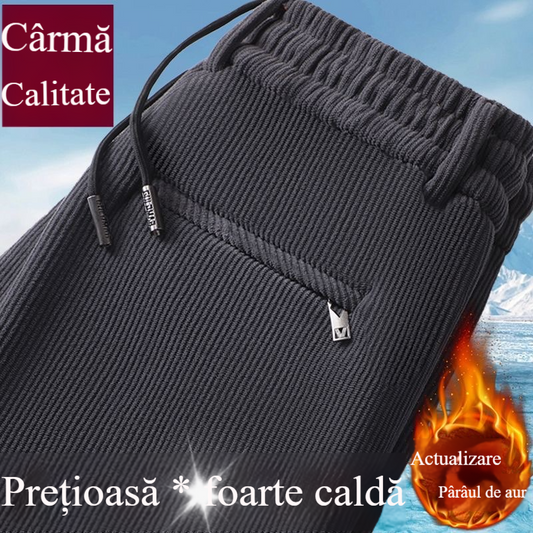 【M-5XL】Catifea de toamnă și iarnă plus pantaloni de trening pentru bărbați din catifea, pantaloni casual largi