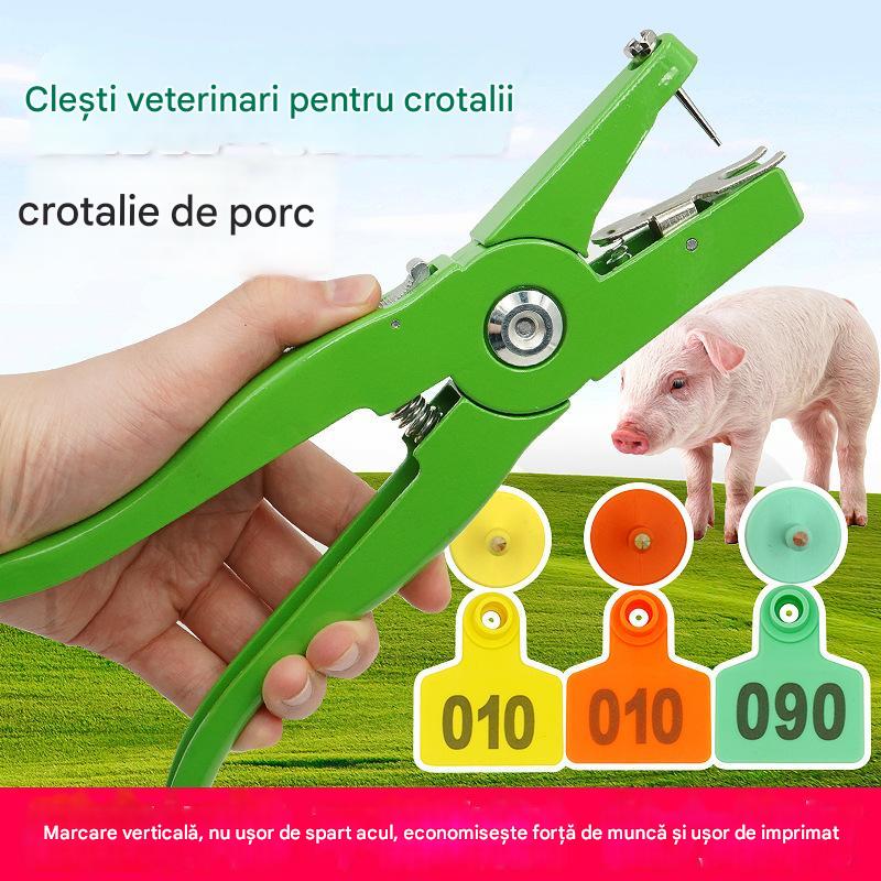 🔥🔥【Cleste + 100 de crotalii】Clești veterinar pentru crotalii + 100 crotalii pentru animale