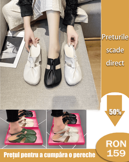 【35-42】Papuci plat pentru femei, casual și confortabili, cu design la modă