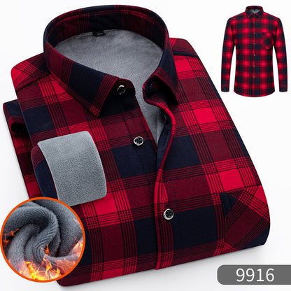 🔥【Reducere de 50% cu termen limitat】👔【L-5XL】Cămașă călduroasă de afaceri cu mânecă lungă toamna și iarna 3847719