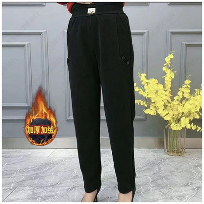 🔥🔥【Ofertă pe timp limitat】【2XL-5XL】Pantaloni casual largi de toamnă și iarnă noi, îngroșați și catifelați, mărime mare✅【55-92,5 kg】 3824574