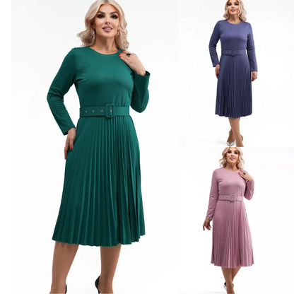 ✨【S-5XL】👗Toamnă și iarnă 2025, rochie plisată nouă, modernă, elegantă, de înaltă calitate, într-o singură culoare