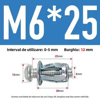 【50 bucăți】Șurub de expansiune piuliță cu clapă M4M5M6 piuliță cu nituri