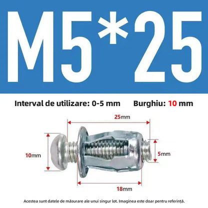 【50 bucăți】Șurub de expansiune piuliță cu clapă M4M5M6 piuliță cu nituri