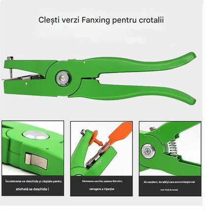 🔥🔥【Cleste + 100 de crotalii】Clești veterinar pentru crotalii + 100 crotalii pentru animale