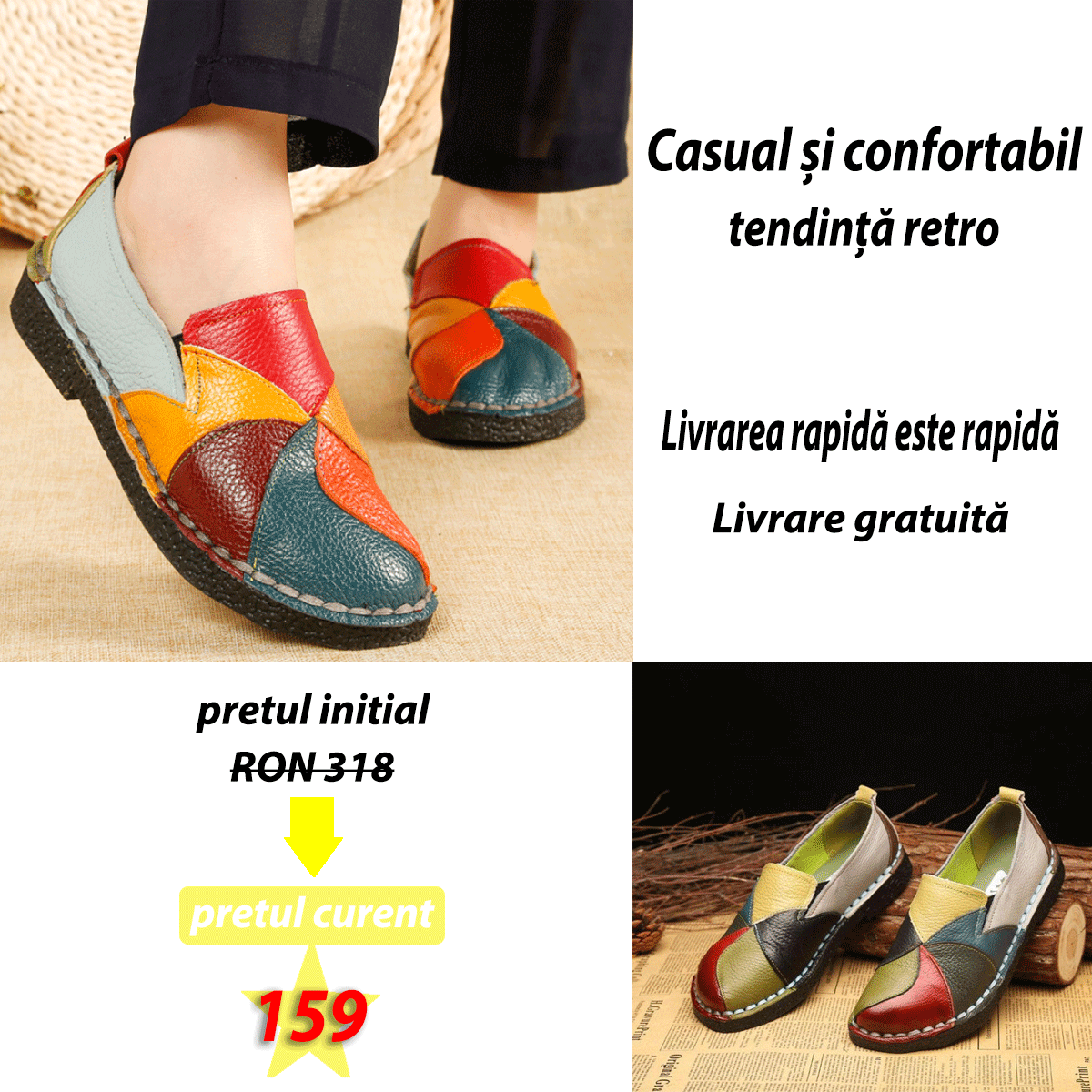 🥿【36-43】2024 pantofi din piele cu talpă moale cu cusături retro în stil etnic