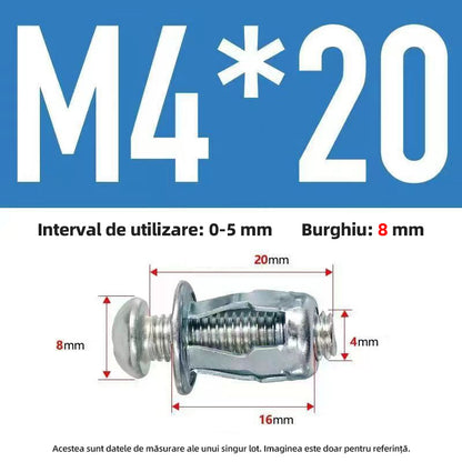 【50 bucăți】Șurub de expansiune piuliță cu clapă M4M5M6 piuliță cu nituri