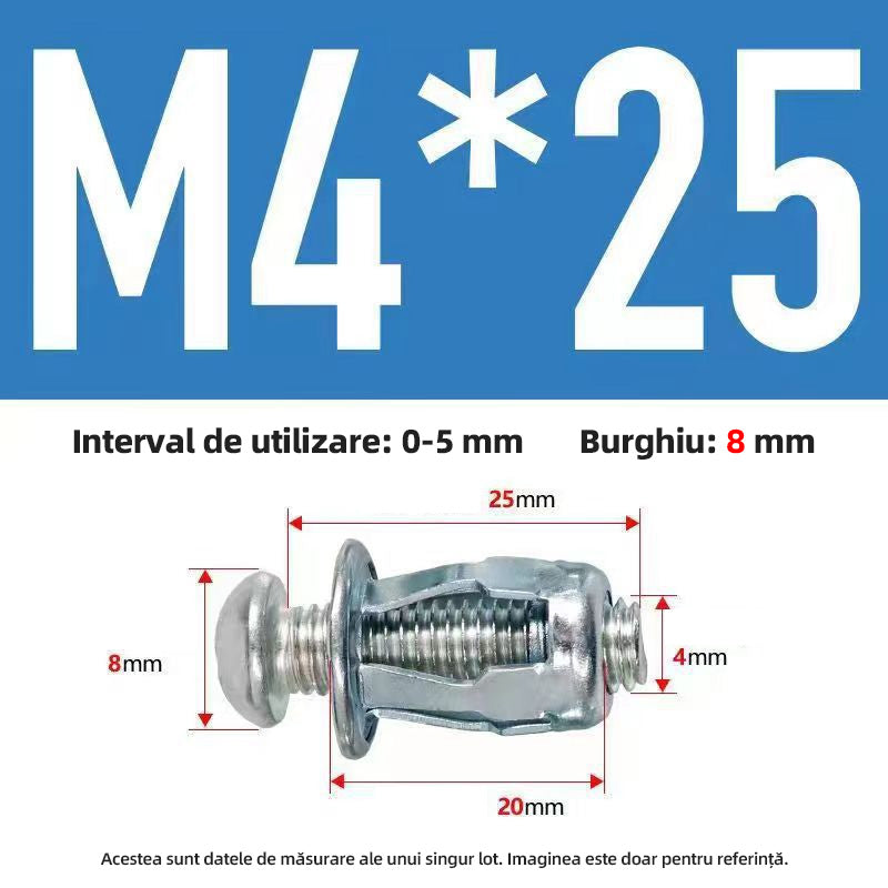 【50 bucăți】Șurub de expansiune piuliță cu clapă M4M5M6 piuliță cu nituri