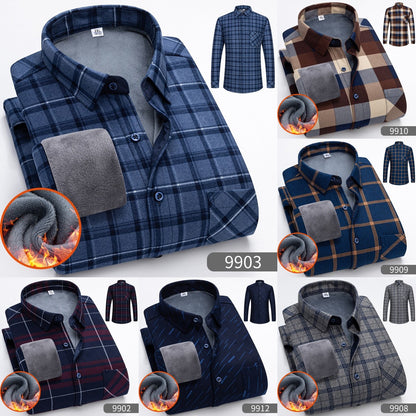 🔥【Reducere de 50% cu termen limitat】👔【L-5XL】Cămașă călduroasă de afaceri cu mânecă lungă toamna și iarna 3847719