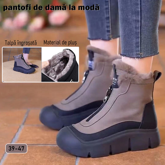 【35-40】Cizme de gleznă din piele naturală antiderapante pentru femei italiene făcute manual-3837567