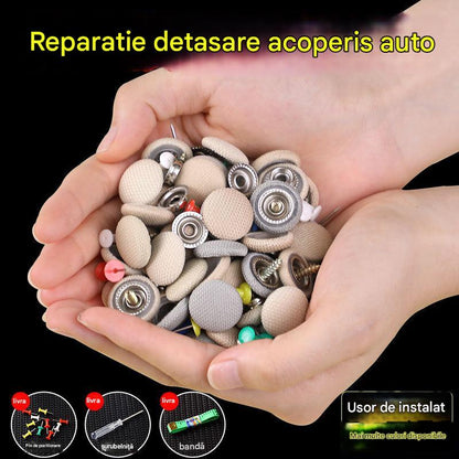 🔥【30% OFF】Pânza de pe acoperișul mașinii cade, reparați catarama de fixare a cuielor Modificare și recondiționare interior a mașinii chins fără demontare (kit de instrumente de instalare + șurubelniță + prosop inclus)  3861420