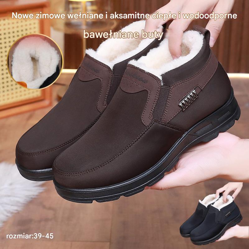 🔥【39-45】Nowe pantofi de iarnă din lână, satinati, calzi și impermeabili din bumbac-3852706