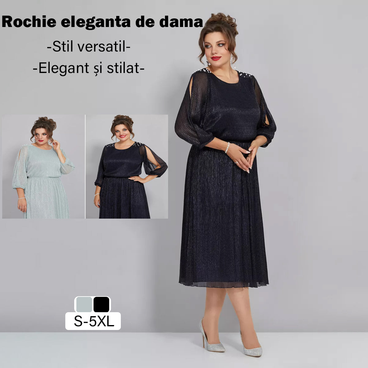 💖💖【S-5XL】🍁🍂Stil nou de toamnă și iarnă elegant de înaltă calitate, rochie-3837541