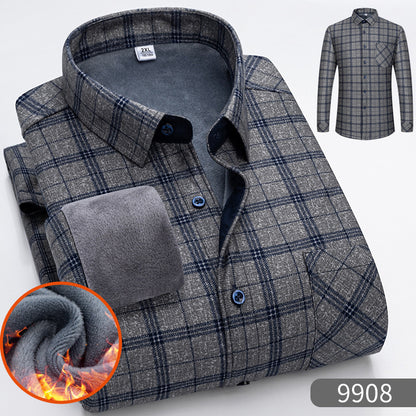 🔥【Reducere de 50% cu termen limitat】👔【L-5XL】Cămașă călduroasă de afaceri cu mânecă lungă toamna și iarna 3847719