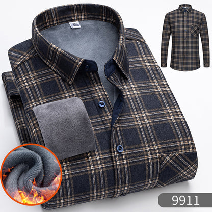 🔥【Reducere de 50% cu termen limitat】👔【L-5XL】Cămașă călduroasă de afaceri cu mânecă lungă toamna și iarna 3847719