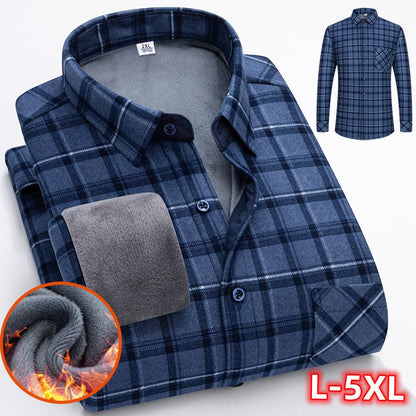 🔥【Reducere de 50% cu termen limitat】👔【L-5XL】Cămașă călduroasă de afaceri cu mânecă lungă toamna și iarna 3847719