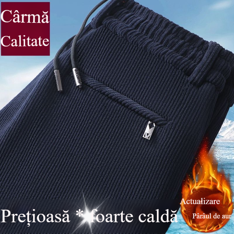 【M-5XL】Catifea de toamnă și iarnă plus pantaloni de trening pentru bărbați din catifea, pantaloni casual largi