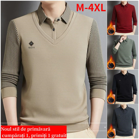 🔥【Cumpără 1 Primește 1 gratuit】🔥【M-4XL】Top cald pentru bărbați din cașmir premium, din două piese, all-in-one  3844062