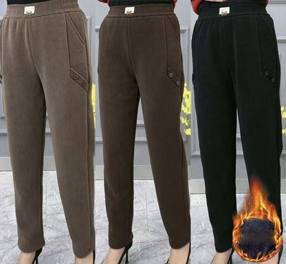 🔥🔥【Ofertă pe timp limitat】【2XL-5XL】Pantaloni casual largi de toamnă și iarnă noi, îngroșați și catifelați, mărime mare✅【55-92,5 kg】 3824574