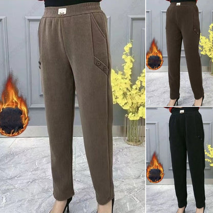 🔥🔥【Ofertă pe timp limitat】【2XL-5XL】Pantaloni casual largi de toamnă și iarnă noi, îngroșați și catifelați, mărime mare✅【55-92,5 kg】 3824574