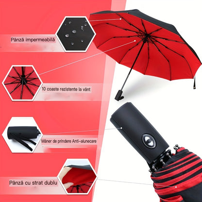 【🛒Reducere de 50% în perioada limitată】☔ Umbrelă automată cu două straturi, întărită, rezistentă la vânt, utilizabilă atât pe vreme ploioasă, cât și însorită-3867785