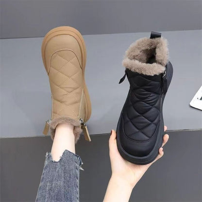 【Reducere de 50%】👢【35-41】Toamnă și iarnă noi cizme din bumbac pentru femei, impermeabile, anti-alunecare, catifelate, calde, la modă, cu talpă moale  3853915