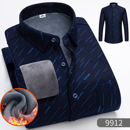 🔥【Reducere de 50% cu termen limitat】👔【L-5XL】Cămașă călduroasă de afaceri cu mânecă lungă toamna și iarna 3847719