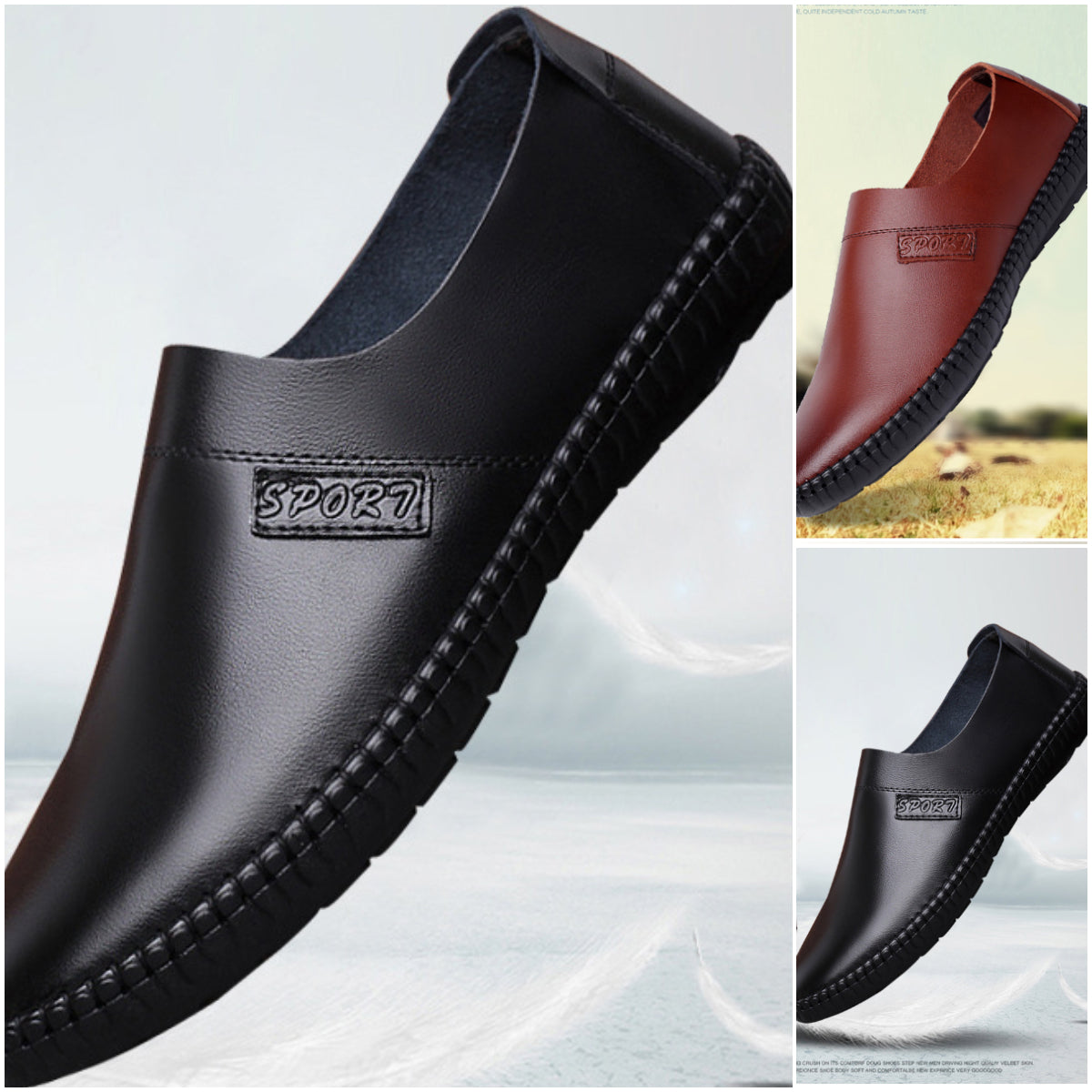 👞Noi pantofi britanici casual cu talpă moale【39-44】✅ confecționați manual din piele selectată✅ rezistentă la uzură și respirabilă-3925557