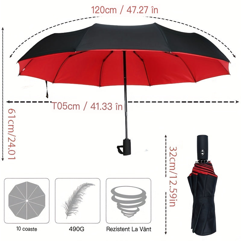 【🛒Reducere de 50% în perioada limitată】☔ Umbrelă automată cu două straturi, întărită, rezistentă la vânt, utilizabilă atât pe vreme ploioasă, cât și însorită-3867785