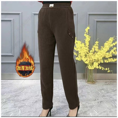 🔥🔥【Ofertă pe timp limitat】【2XL-5XL】Pantaloni casual largi de toamnă și iarnă noi, îngroșați și catifelați, mărime mare✅【55-92,5 kg】 3824574