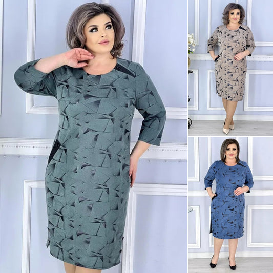 【🏆️Vânzare fierbinte】🌷 [S-5XL] 2025 Noua rochie eleganta imprimata-3891616