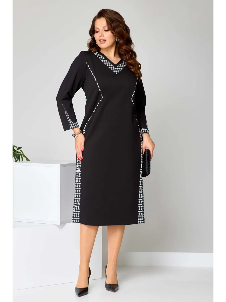 [S-5XL]Rochie elegantă cu design în două culori și decolteu în V pentru toamnă-iarnă | Croi care subțiază și alungește silueta, confortabilă și călduroasă