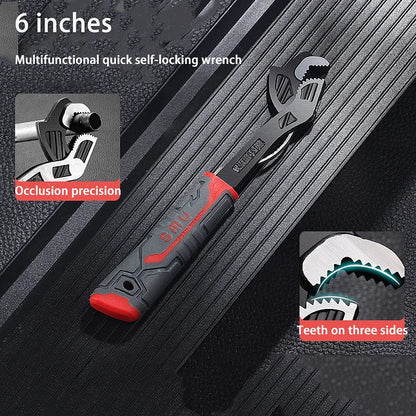 【6 inches】Set de chei multifuncționale cu auto-blocare Set de chei pentru țevi Instrumentul de cheie industrială