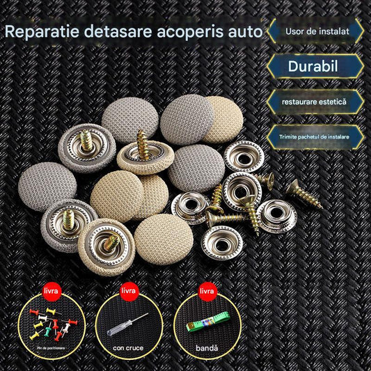 🔥【30% OFF】Pânza de pe acoperișul mașinii cade, reparați catarama de fixare a cuielor Modificare și recondiționare interior a mașinii chins fără demontare (kit de instrumente de instalare + șurubelniță + prosop inclus)  3861420