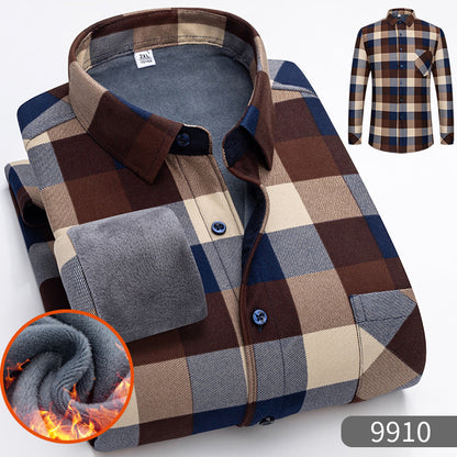 🔥【Reducere de 50% cu termen limitat】👔【L-5XL】Cămașă călduroasă de afaceri cu mânecă lungă toamna și iarna 3847719