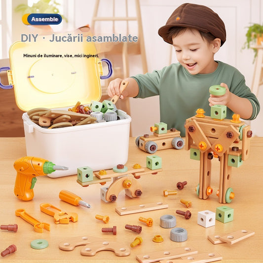 【55/100/144 PCS】Jucării bloc de construcție simple în formă de cutie de instrumente, burghie electrice de jucărie, educaționale  3822384