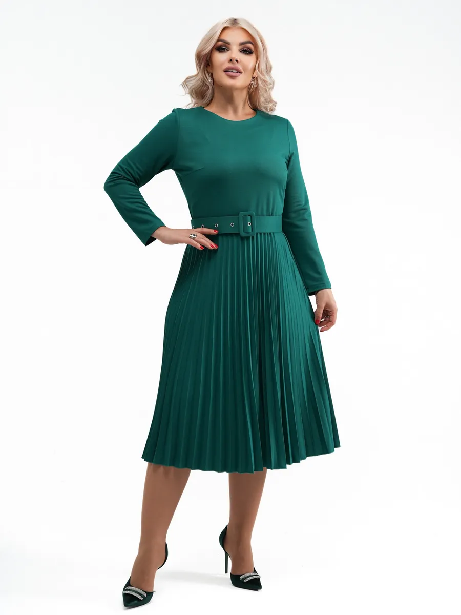 ✨【S-5XL】👗Toamnă și iarnă 2025, rochie plisată nouă, modernă, elegantă, de înaltă calitate, într-o singură culoare