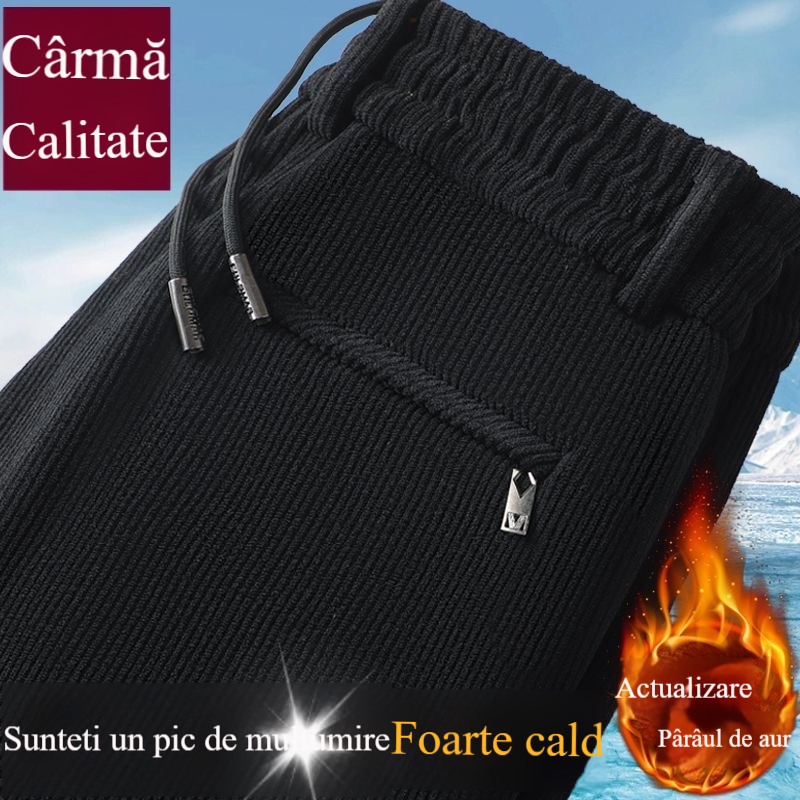 【M-5XL】Catifea de toamnă și iarnă plus pantaloni de trening pentru bărbați din catifea, pantaloni casual largi