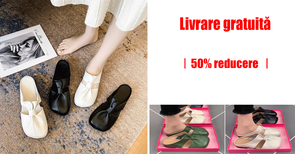 【35-42】Papuci plat pentru femei, casual și confortabili, cu design la modă